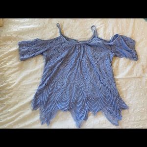 Alya Purple Cold Shoulder Blouse | Size Large